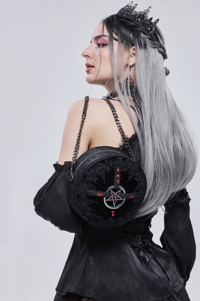 Western Fashion - Wholesale Crossbody Bag - Women's - AS094 - Gothic Black Devil Pentagram Bag..2