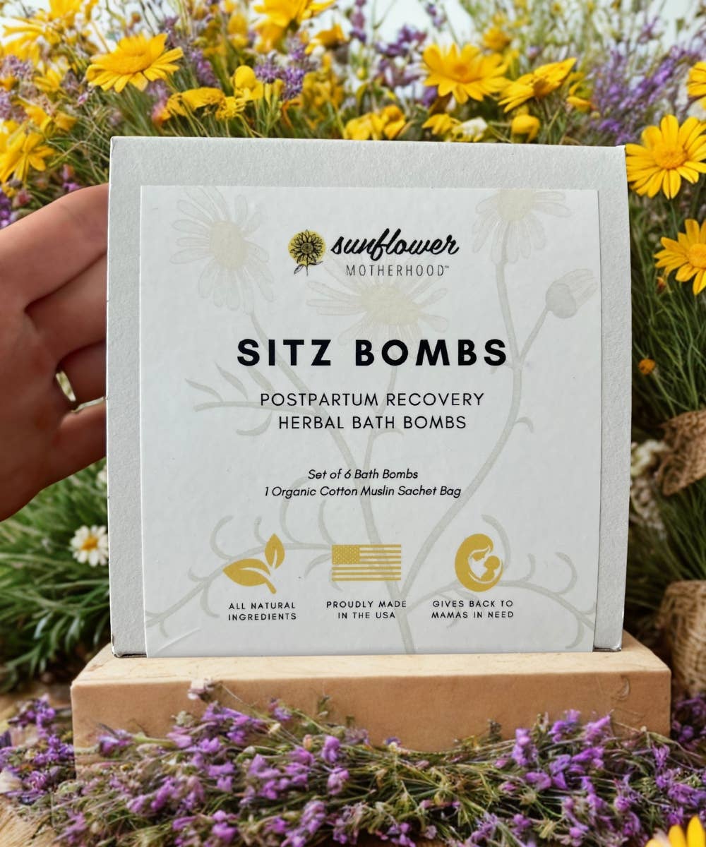 Sunflower Motherhood - Wholesale Bath Bomb/Fizz - Sitz Bombs | Postpartum Recovery Herbal Bath Bombs for Moms