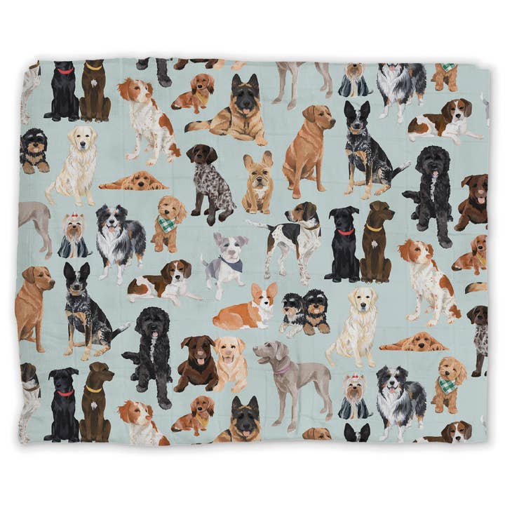 Coperta Fasciatoio in Mussola per Neonati Furry Friends Dogs per la vendita all'ingrosso da parte di 1canoe2 | One Canoe Two Paper Co.