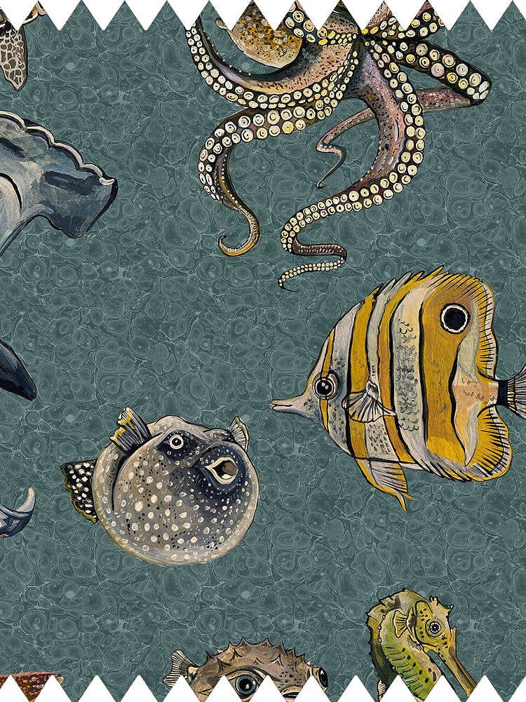 Wear the Walls – wholesale Fabric – Recycled Eco-Velvet in Thalassophile Aegean-Blue2