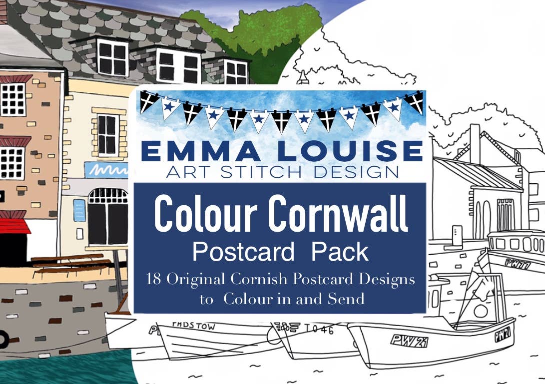 Emma Louise Art Stitch - Wholesale Postcard - Colour Cornwall –  Pack of Cornwall Colour In Postards3
