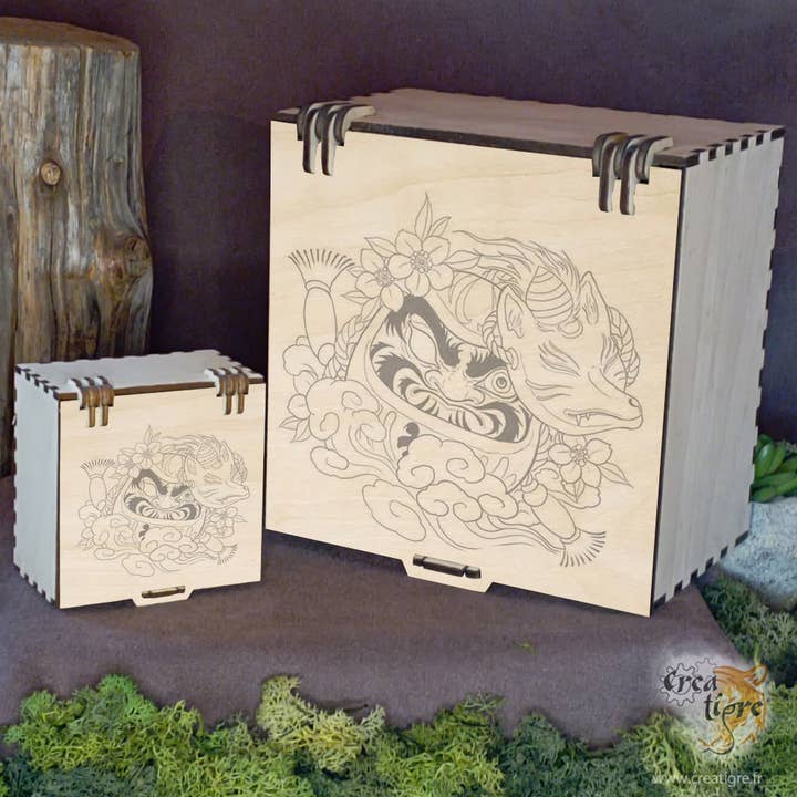 Caixa de madeira, coleção Japan, Daruma Japonesa por atacado de Creatigre