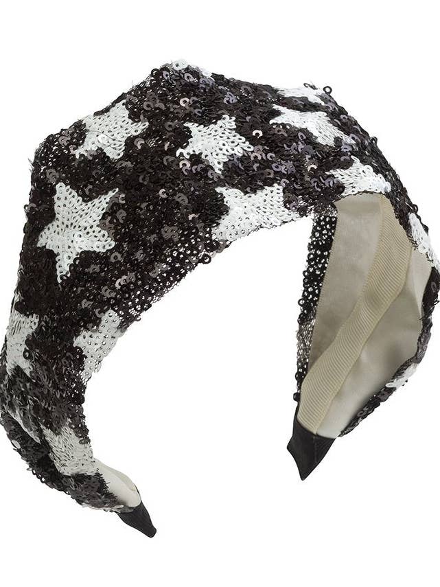 Cerchietto con paillettes a forma di stella - nero/bianco per la vendita all'ingrosso da parte di Project 6 NY Kids