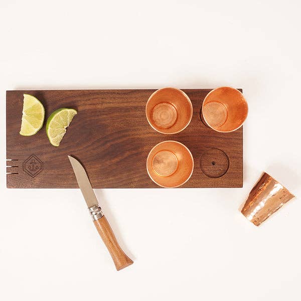 Sertodo and Son of a Sailor Copper Shot & Garnish Board for wholesale by Sertodo Copper