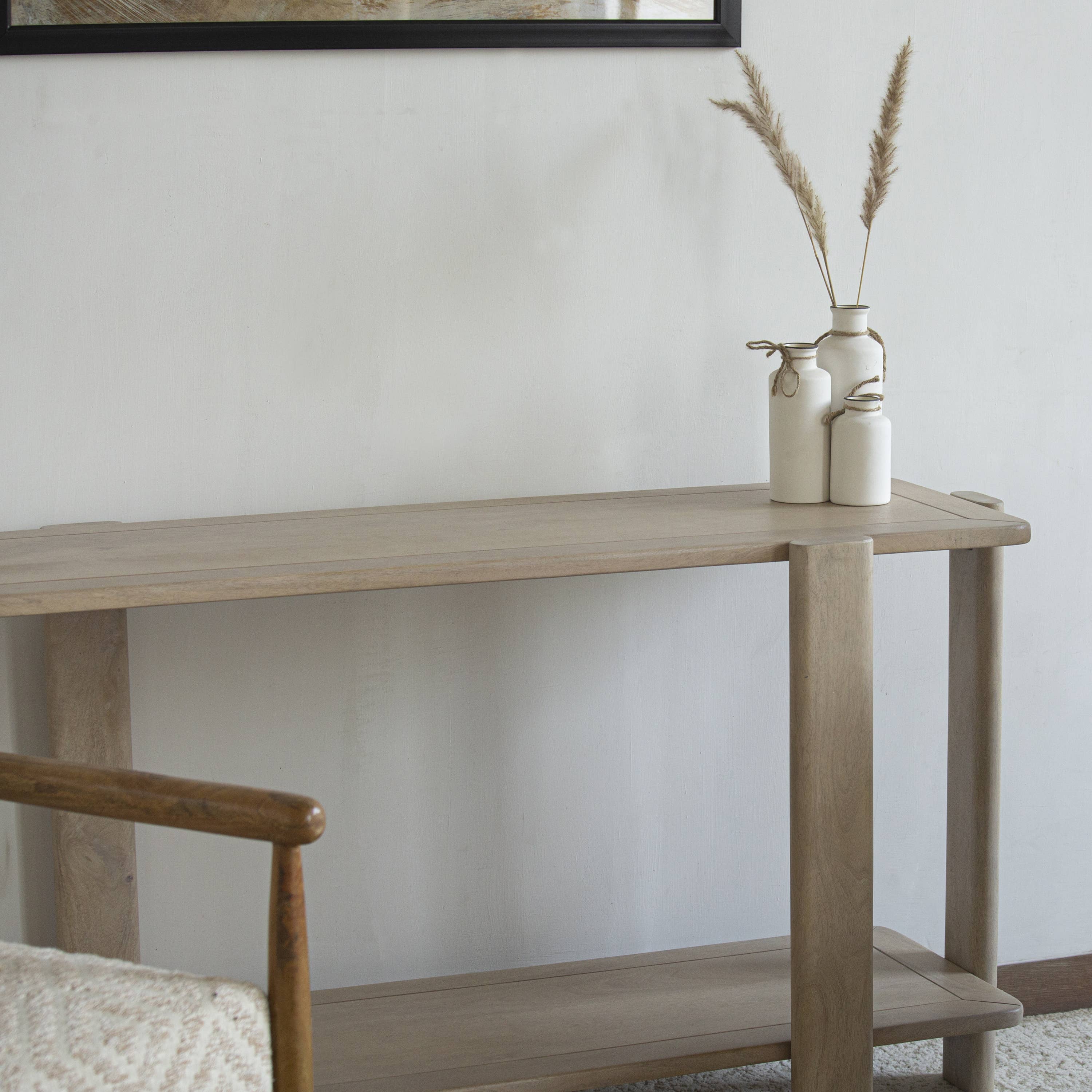 Mango Furniture Inc. - Wholesale Console Table - Ariah solid wood Console Table with shelf18