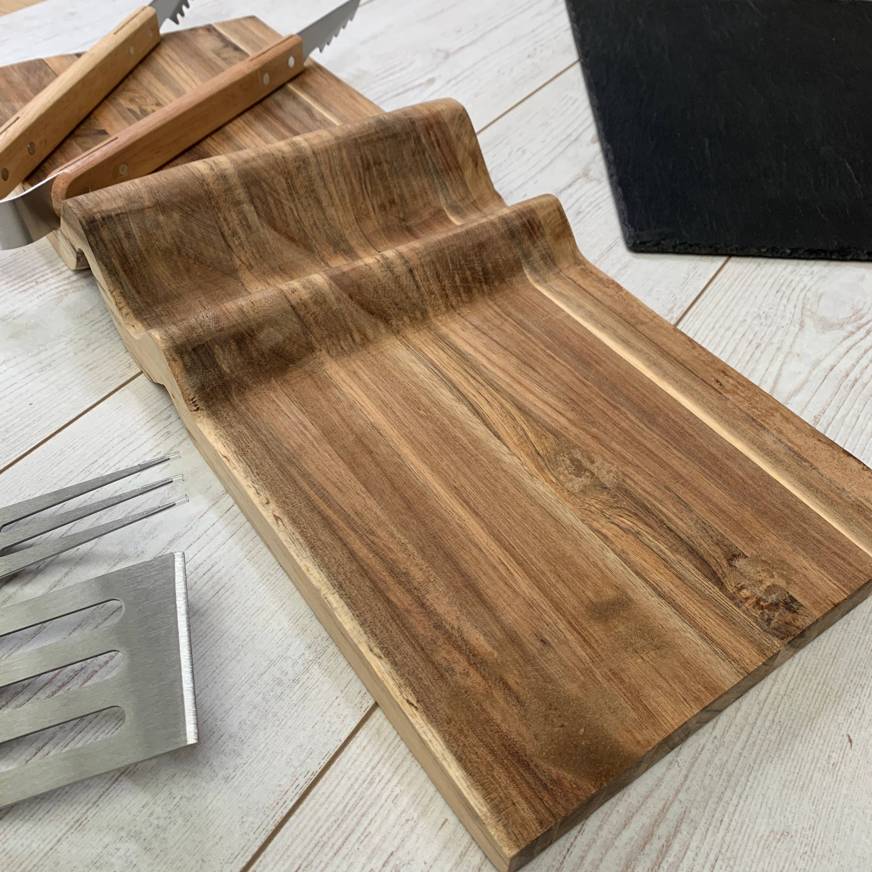 Bespoke & Oak Co. - Venta al por mayor Tablas de quesos - Tabla grande para quesos con diseño de onda - Tabla para charcutería1