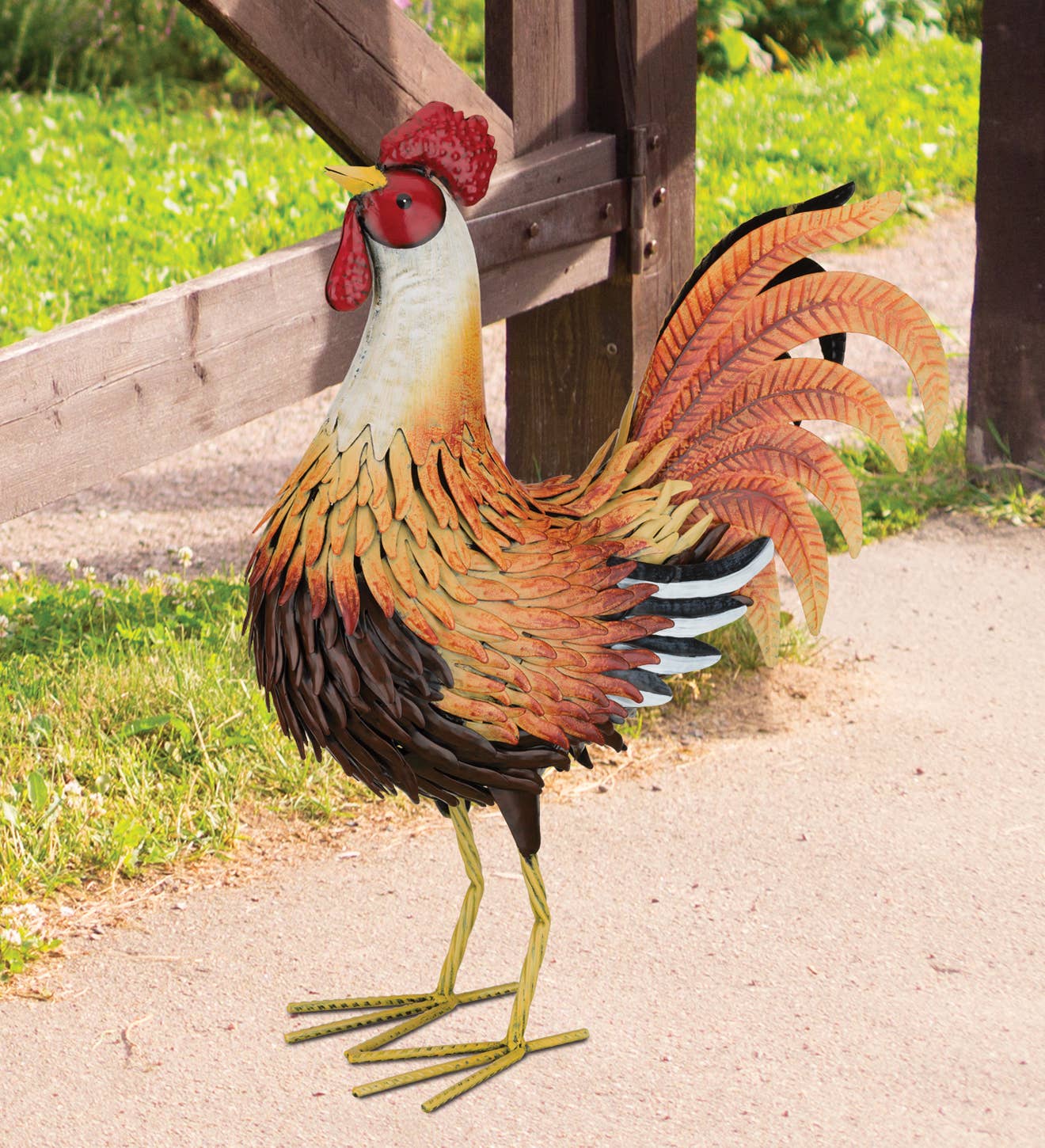 Regal Art & Gift - Wholesale Outdoor Ornament/Decor - Sunburst Rooster Decor MED3