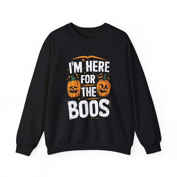 Halloween Unisex Sweatshirt 'i'm here for the boos' for wholesale by L&L T-Shirt Company