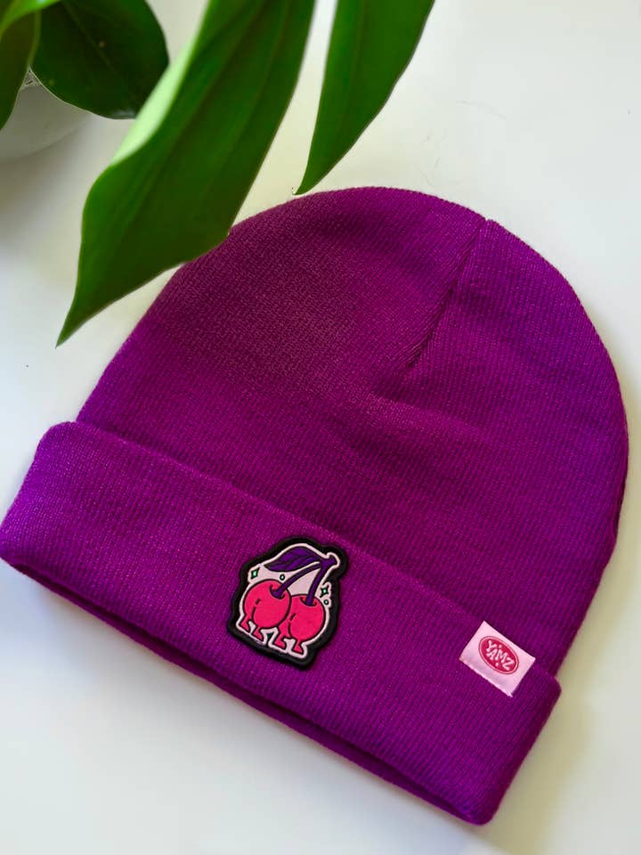 Cherry Beanie Purple for wholesale by YAMZ: World of Color
