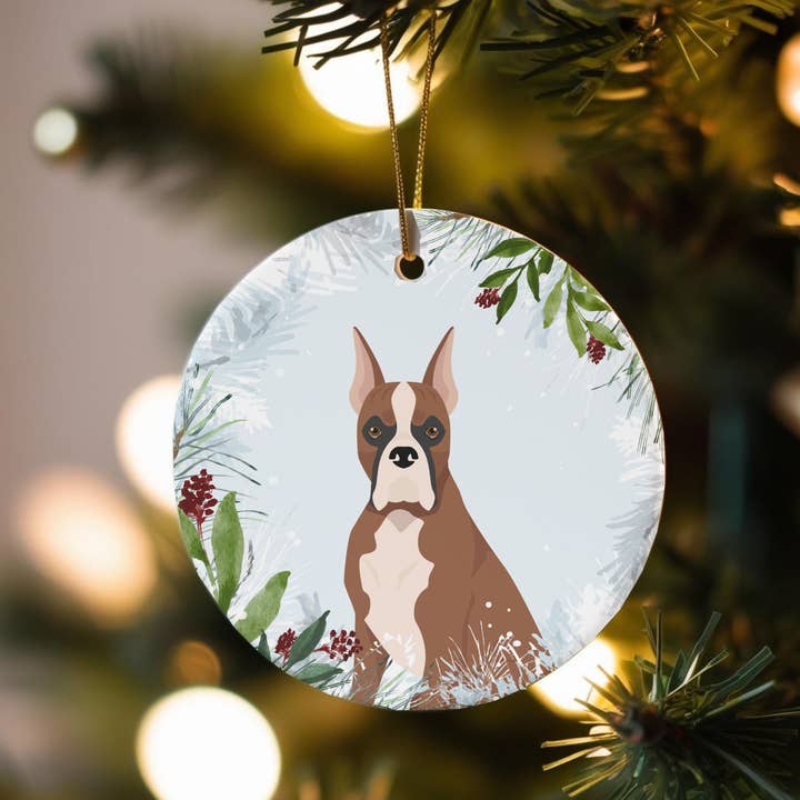Boxer Dog Christmas Ornaments for wholesale by Canine Companions