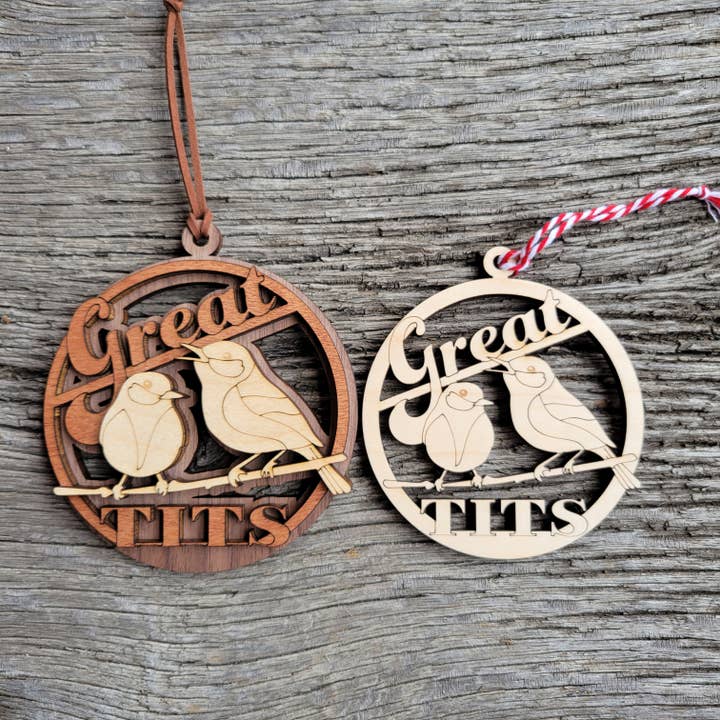 Christmas 2025 Funny Ornament – Great Tits (Tit Bird) for wholesale by cherelle lynne