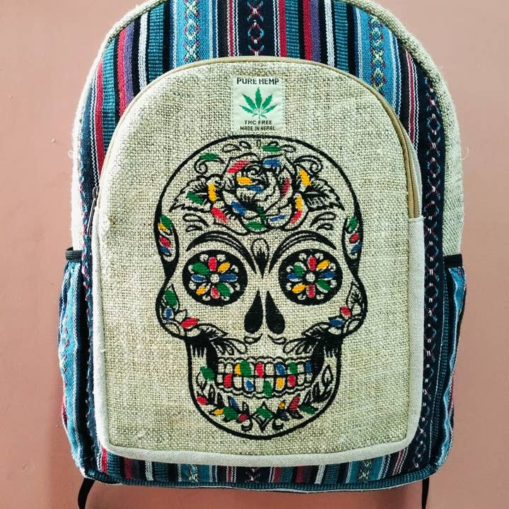 Avatar Imports LLC - Wholesale Backpack - Unisex - Large Hemp Bags - Pure Hemp with Gheri Design7