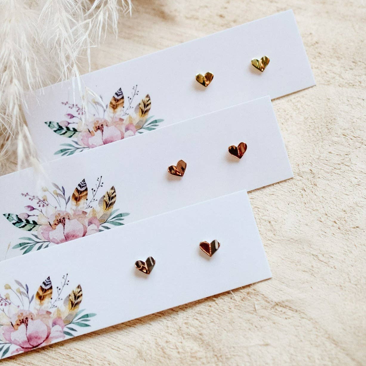 Sweet Three Designs - Wholesale Stud/Post Earrings - Tiny Heart Studs1
