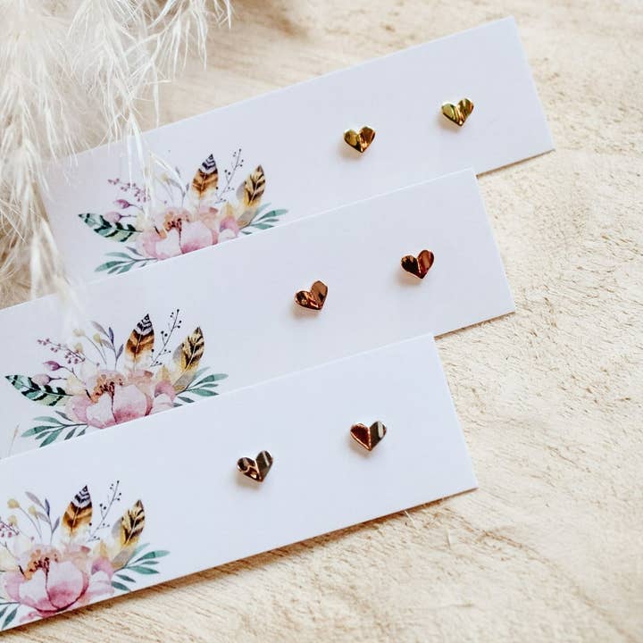 Sweet Three Designs - Wholesale Stud/Post Earrings - Tiny Heart Studs1