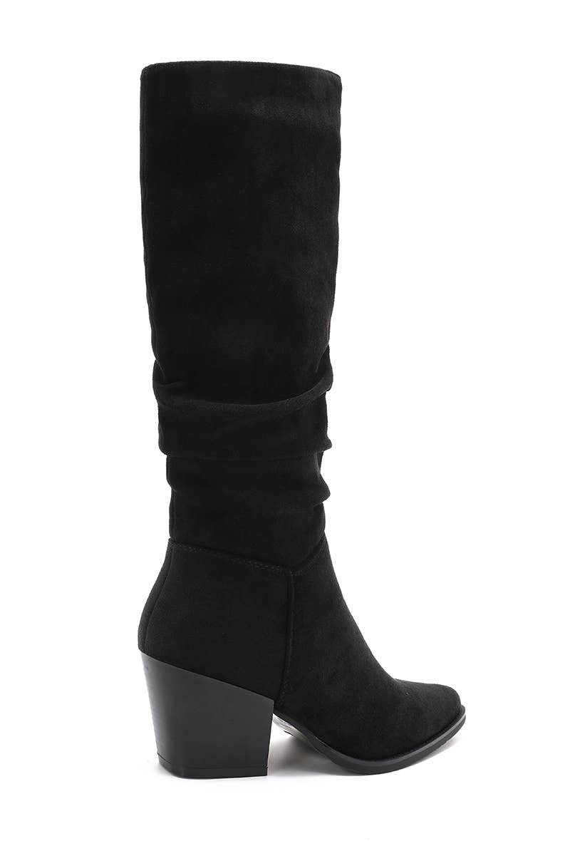 Joia Paris - Wholesale Boots - Unisex - Elegant block heel boots with pleated shaft WZ-11115
