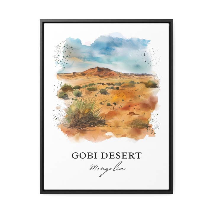 Premium Travel Art - Wholesale Art Print - Gobi Desert Wall Art, Gobi Desert Print, Mongolia Watercolor, Gobi Desert Gift,4