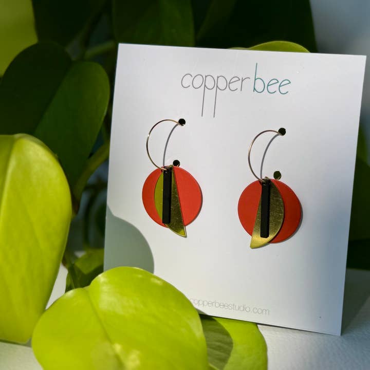 Collection Bauhaus | Boucles d'oreilles Tangent | BH003 pour la vente par Copper Bee