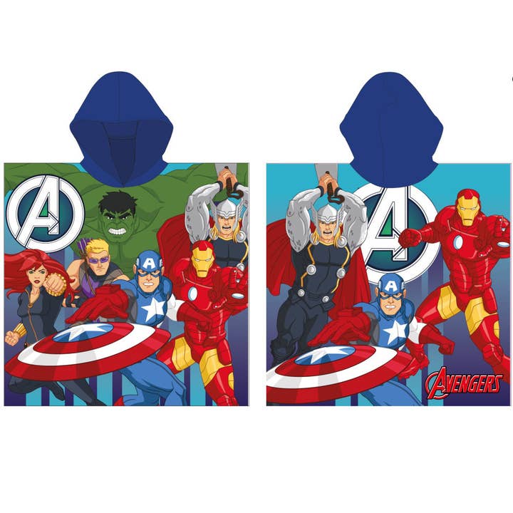 Avengers poncho för barn med huva - mörkblå, 55 x 110 cm för wholesale av Evidence