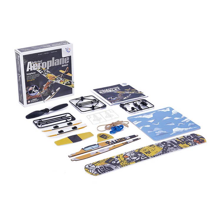 PlaySTEM - Wholesale DIY Craft Kit - Kids - Seaplane - Modern Series, Rubber Band Airplane Science