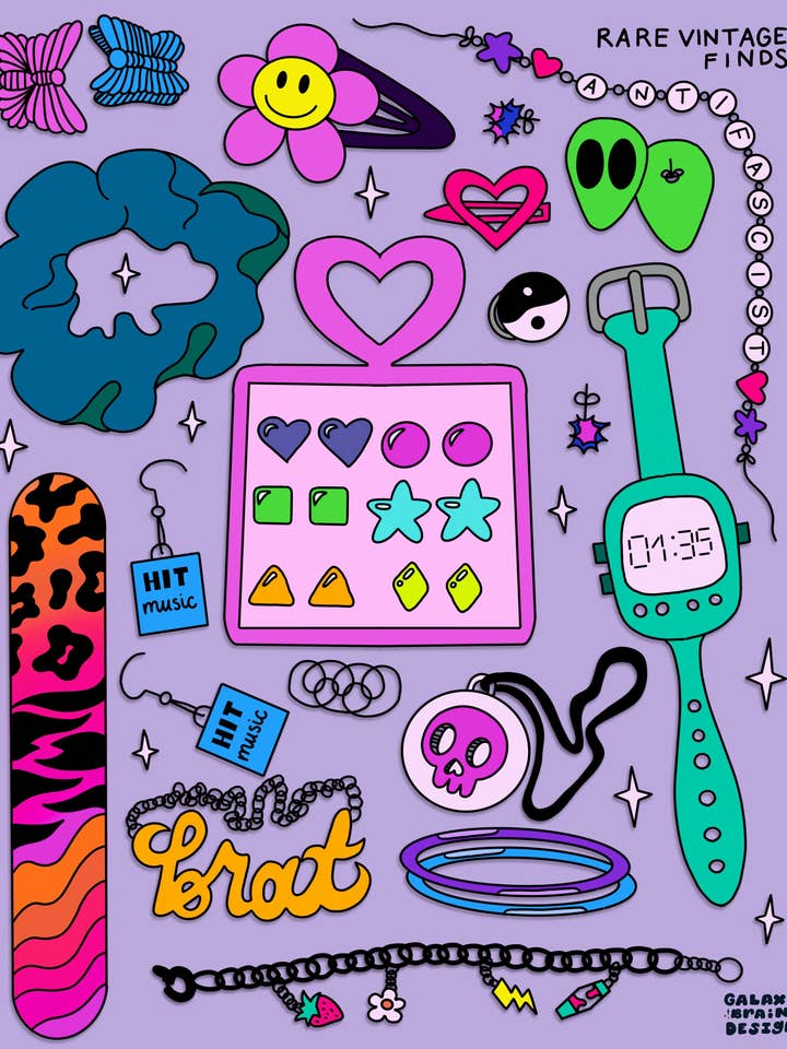 Rare Vintage Finds 90s Print for wholesale by Galaxy Brain Design