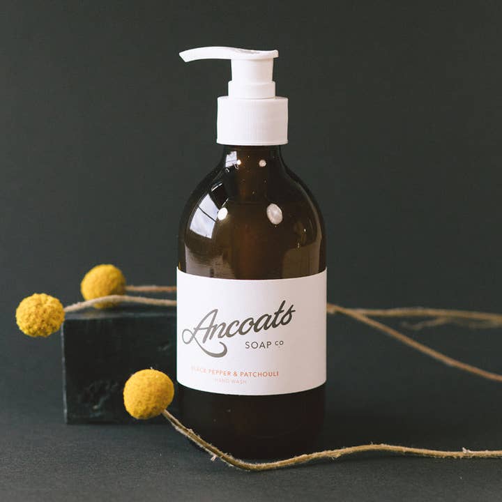 Black Pepper & Patchouli Hand Wash Refill for wholesale by Ancoats Soap Co.