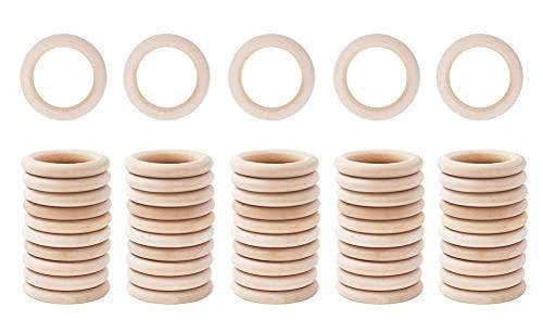 Natural Mandala Crafts aros de madera natural para manualidades - aros de madera sin acabado para macramé, tejido y joyería de venta al por mayor en Faire2