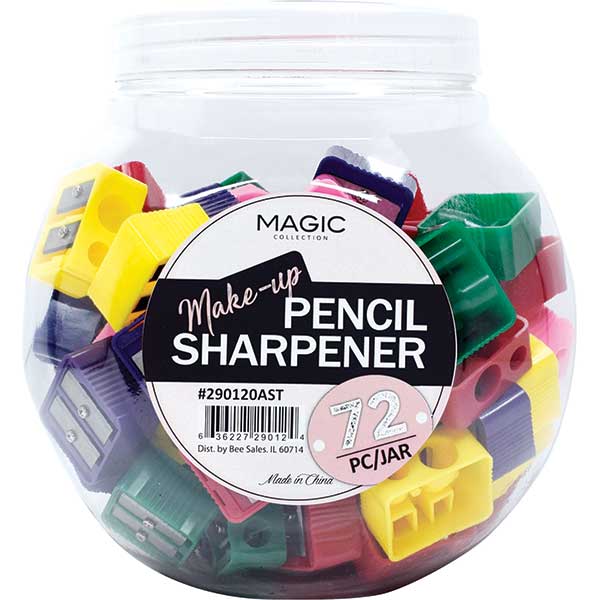 MAGIC COLLECTION MAKEUP PENCIL SHARPENER JAR 72PCS for wholesale by Majestic Wholesale