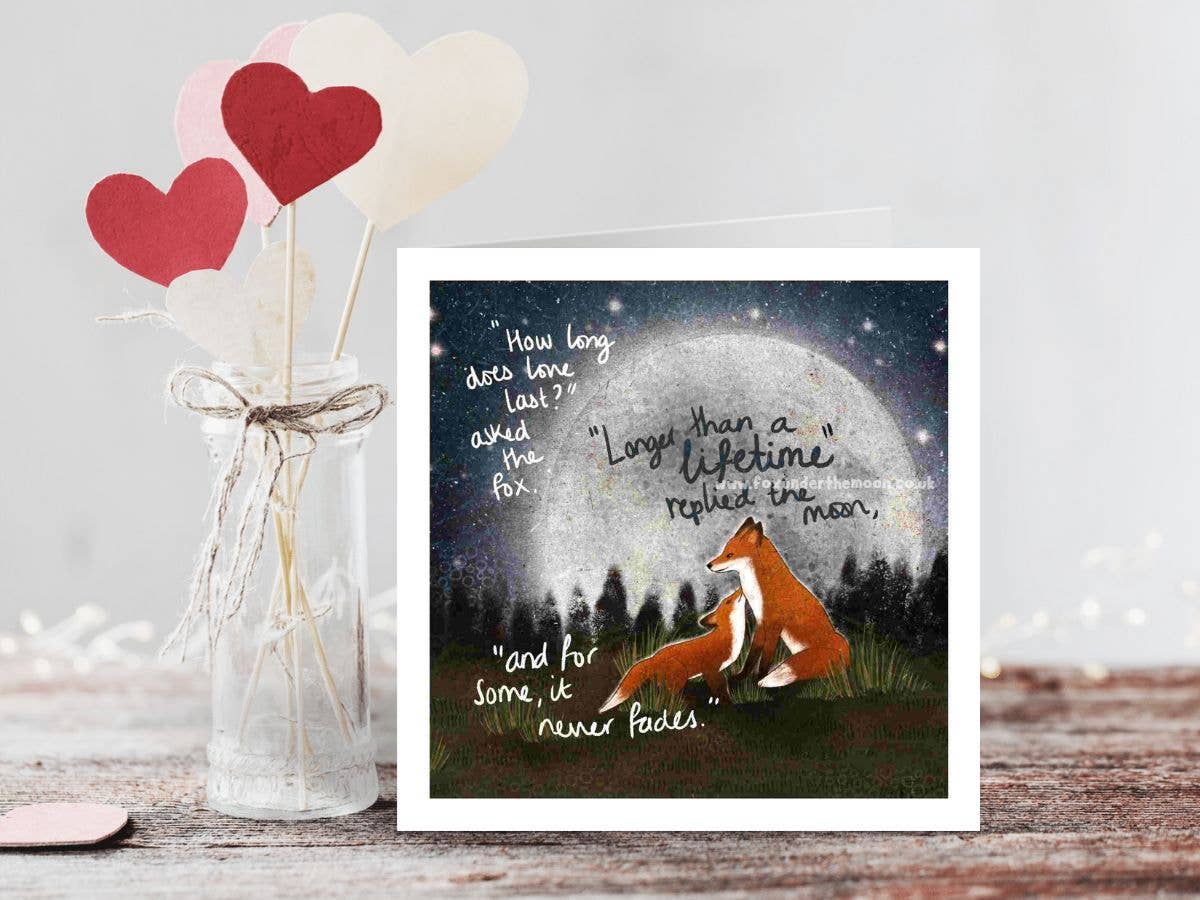 Fox Under The Moon – wholesale Love card – “A Lifetime” Love & Family Greeting Card by Fox Under The Mo2