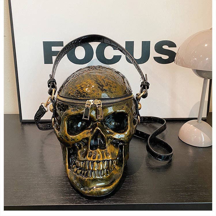 MB Fashion Wholesale - Wholesale Crossbody Bag - Women's - EVERY FASHION 3D Skull Crossbody Bag with Glossy Finish and Dual Zipper Closure17