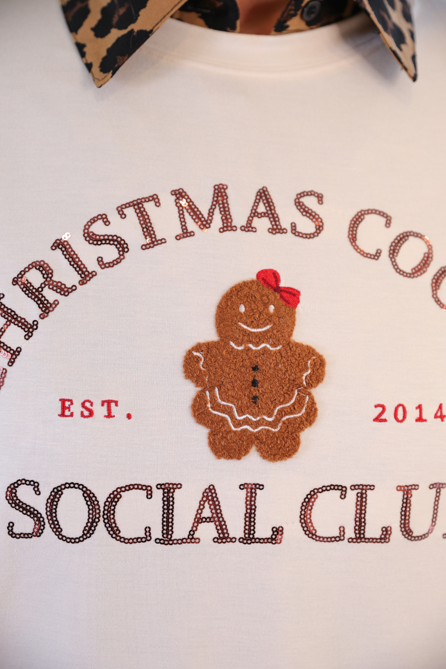 Cream Christmas Cookie Social Club Luxe Pullover for wholesale on Faire9