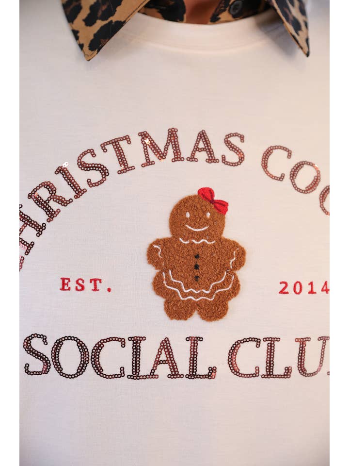 Cream Christmas Cookie Social Club Luxe Pullover for wholesale on Faire9