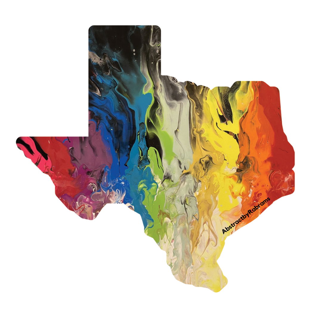AbstractbyRabrams - Wholesale Sticker - Texas Vinyl Sticker - LGBTQ - Progress Pride and Trans - 3"8