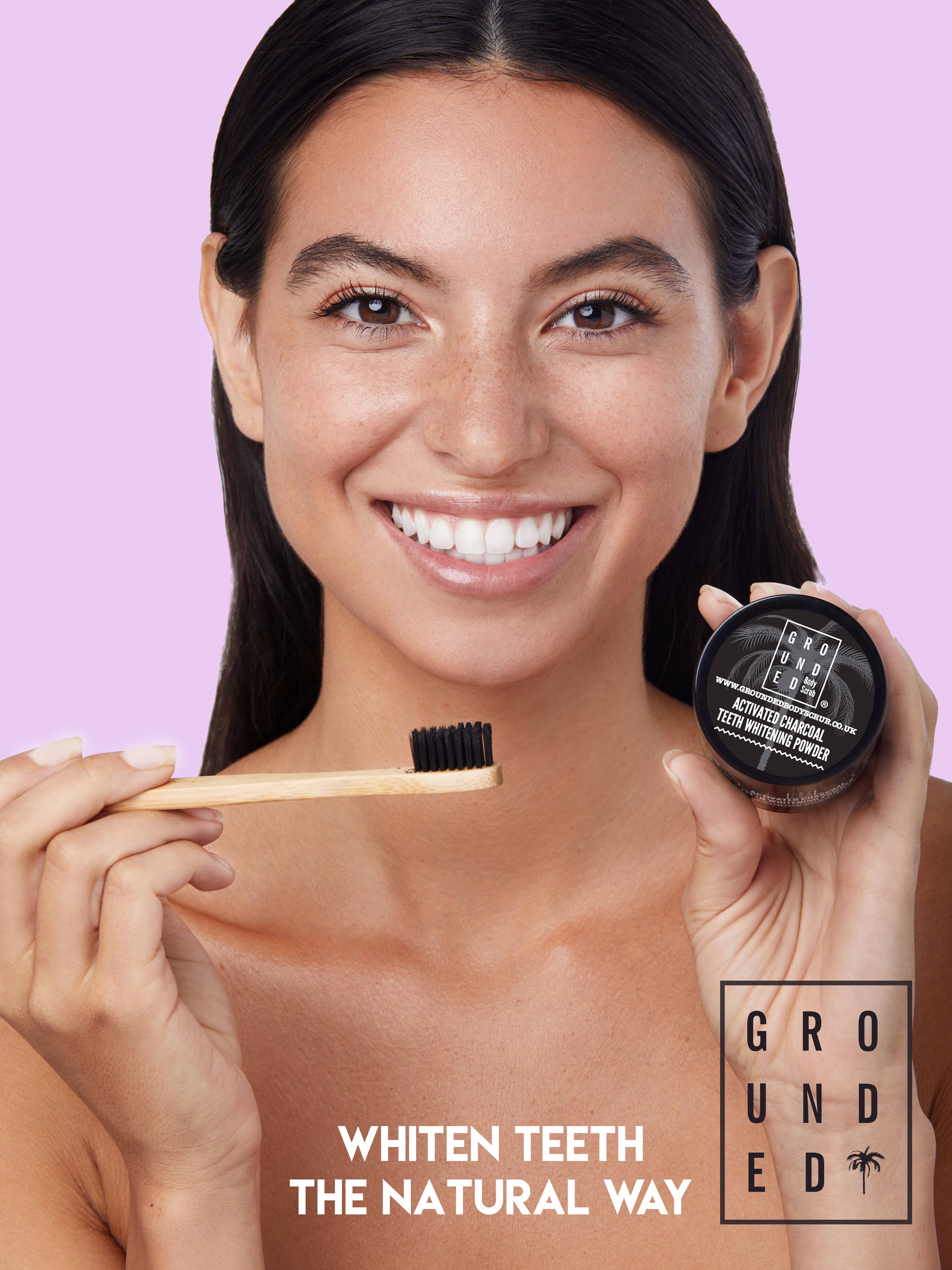 GROUNDED BODY - Wholesale Teeth whitener - Natural Teeth Whitening Powder-Ginger, Peppermint & Charcoal1