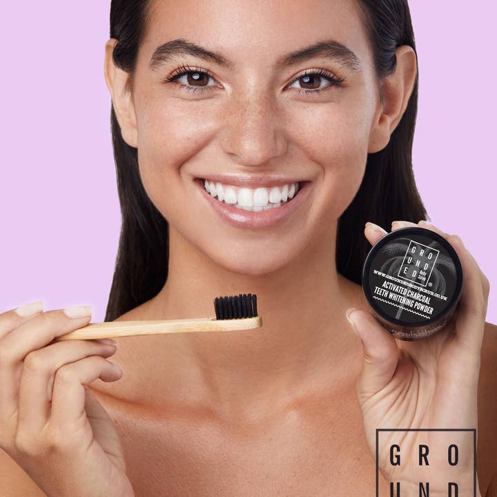 GROUNDED BODY - Wholesale Teeth whitener - Natural Teeth Whitening Powder-Ginger, Peppermint & Charcoal1