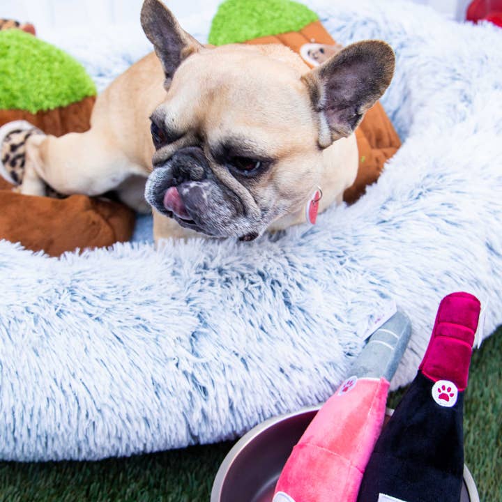 Glow Pups – wholesale Pet bed – Dog – Calming Faux Fur Dog Bed with Memory Foam Bolster2