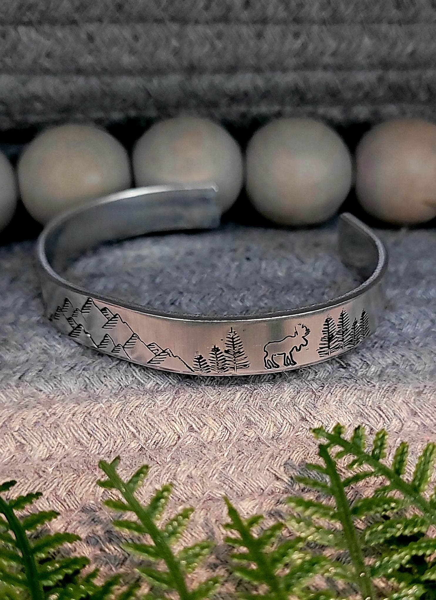 Jangles by Jan - Wholesale Cuff Bracelet - Hand stamped mountain scene aluminum cuff2
