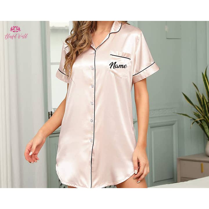 The Blissful – wholesale Nightshirt – Women's – Custom Bachelorette Party Sleep Shirts