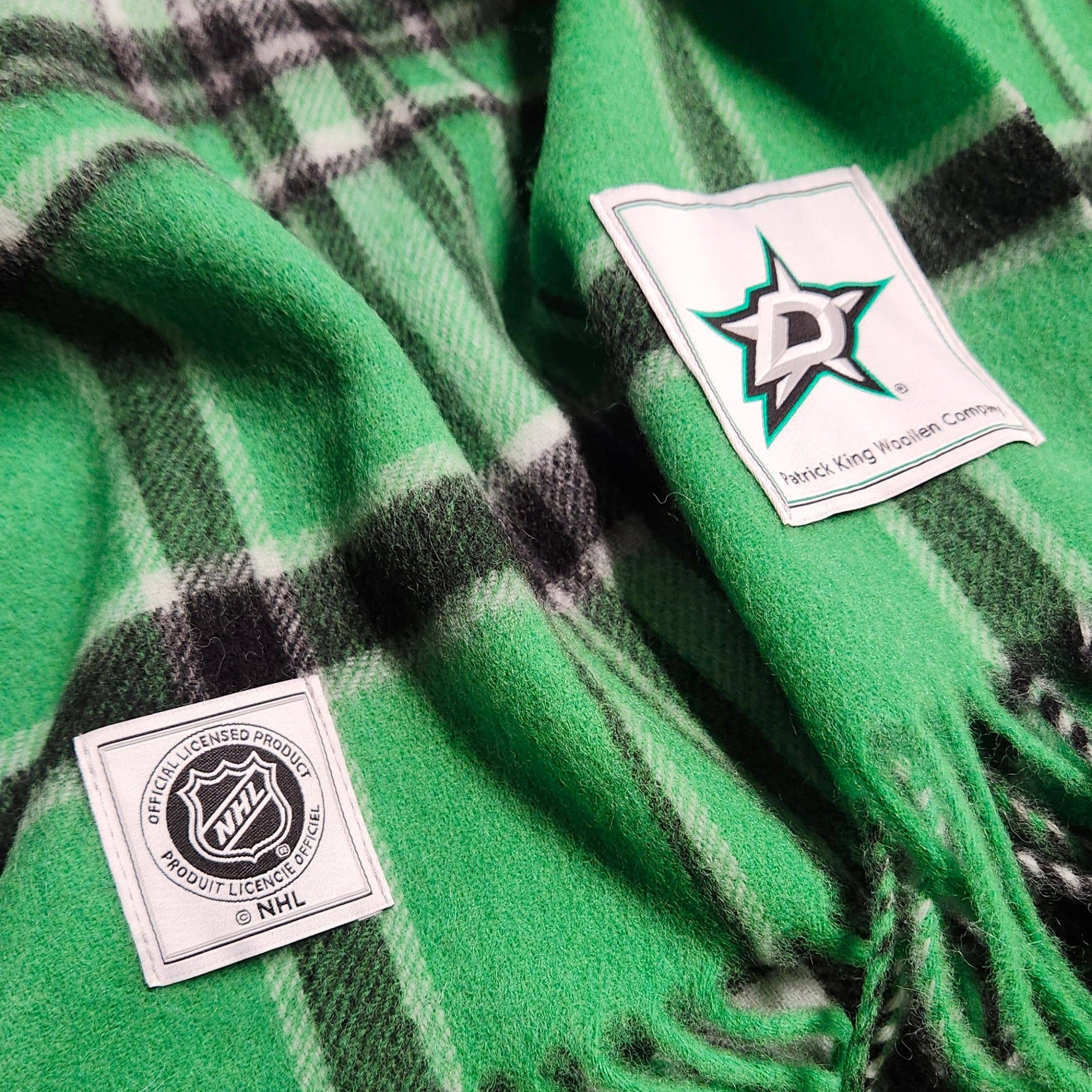 Patrick King Woollen Company – Engroshandel Tørklæde - Unisex – Dallas Stars ekstra langt lammeuld tørklæde6