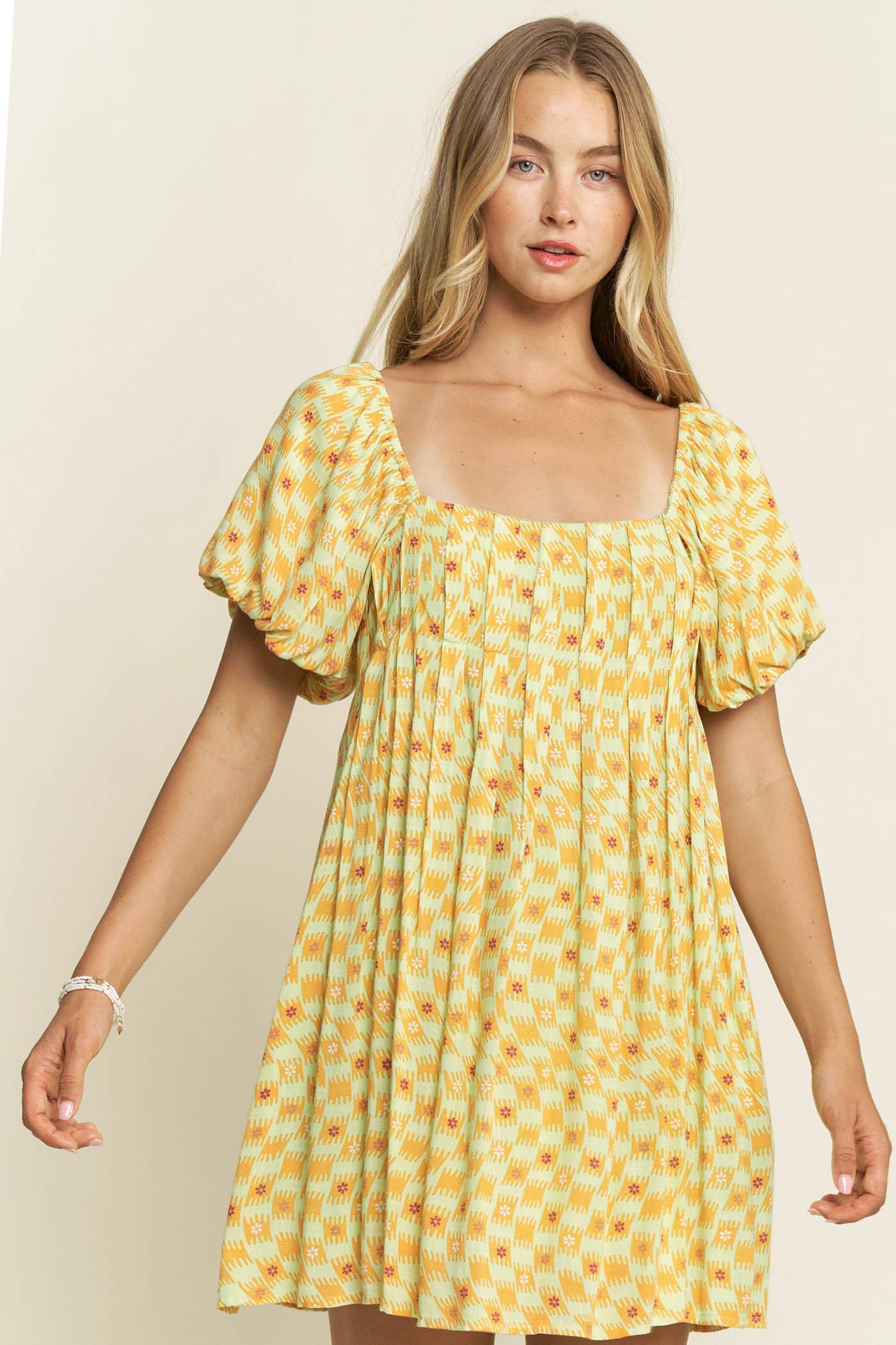 Hersy - Wholesale Dress - Women's - PUFF SLEEVE MINI DRESS- HD02200