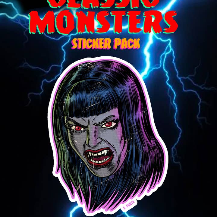 Xeno Pop - Wholesale Sticker - Frankenhorrors Vampire Goth 5x4 die cut vinyl sticker