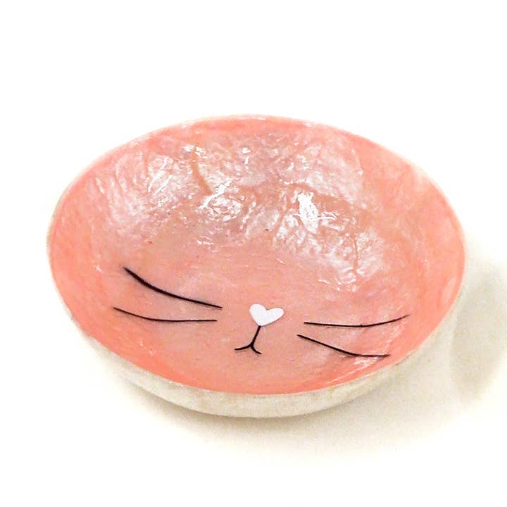 Dekorasyon Gifts Decor - Wholesale Decorative Plate/Dish/Bowl - 3" Mini Capiz Bowl w/Bunny Nose