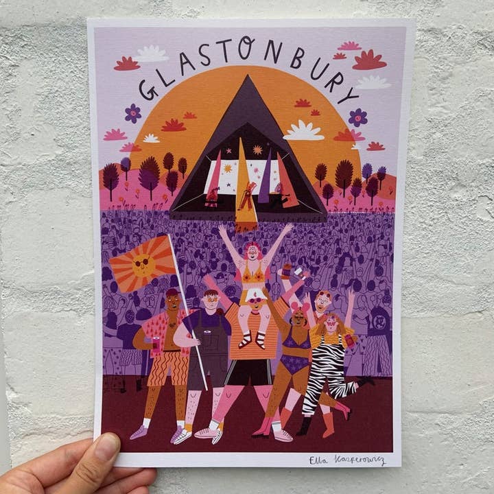 Glastonbury Festival Print for wholesale by Ellastrated
