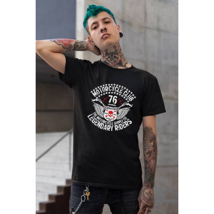 MOTORCYCLE CLUB GRAPHIC MENS TEE for wholesale by HUENIQ