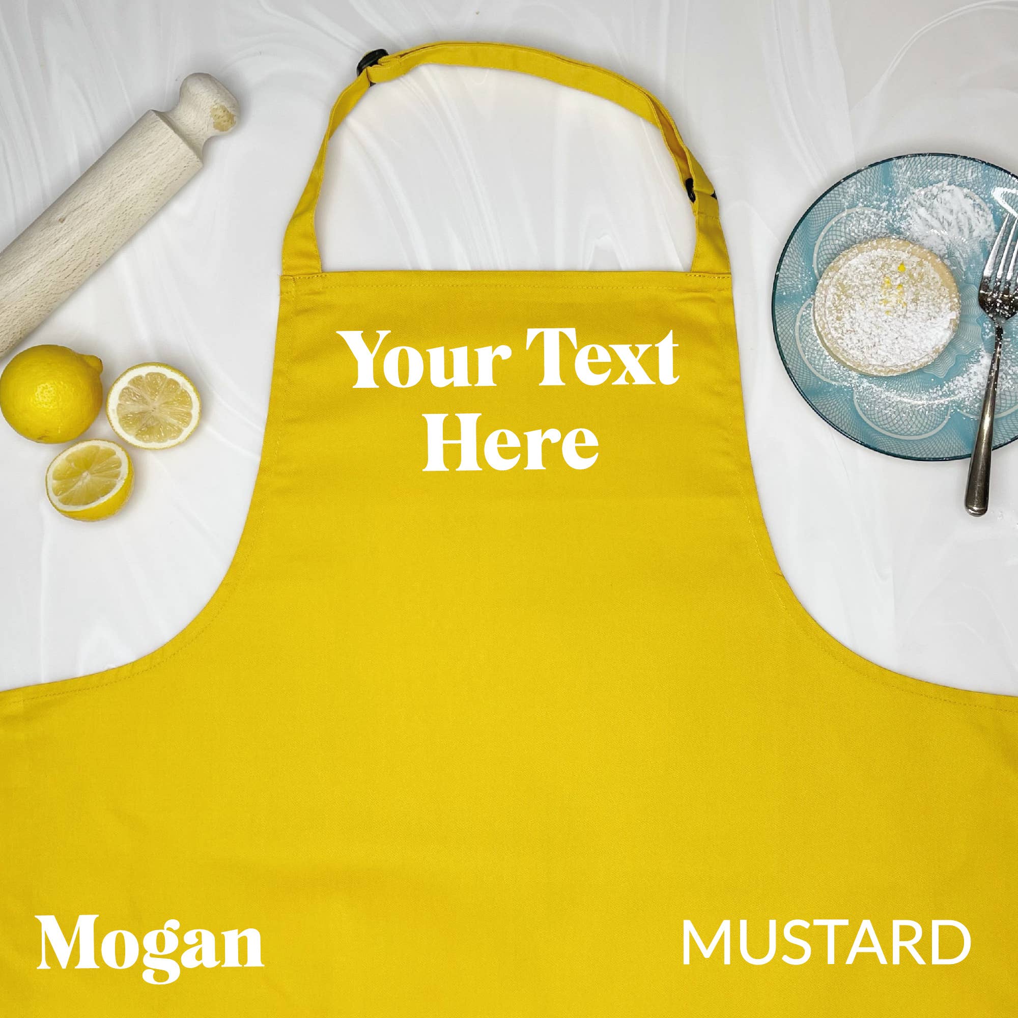 Lovetree Design - Vente Tabliers - Tablier moutarde personnalisé3