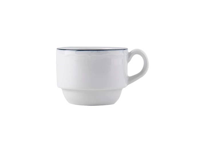 Scalloped Ceramic Stackable Espresso Cup, 3oz for wholesale on Faire