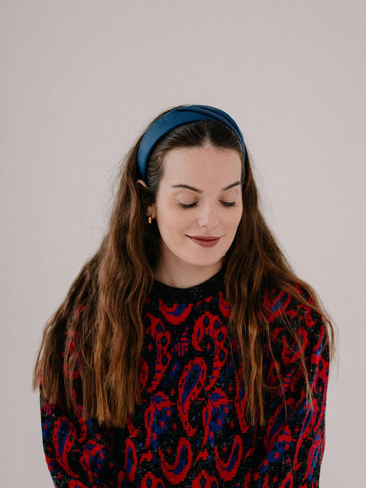 Blue Turban Headband for wholesale by Nuevemi