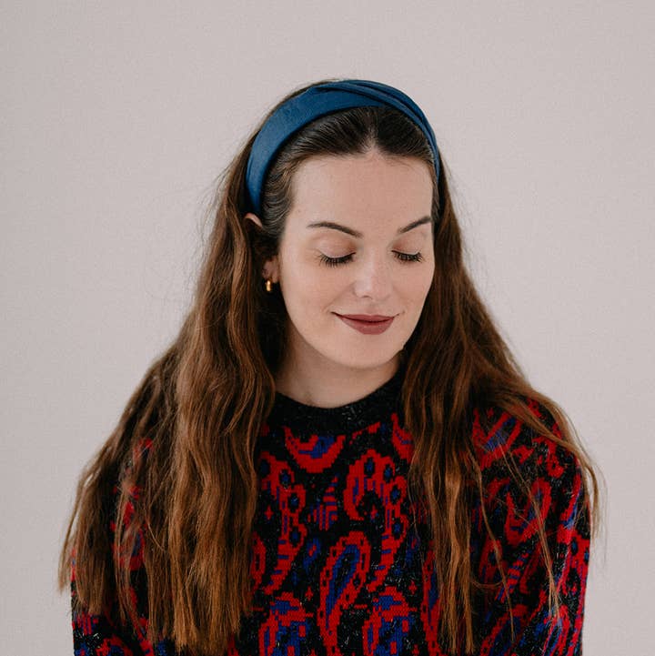 Nuevemi - Wholesale Fashion Headband - Women's - Blue Turban Headband0