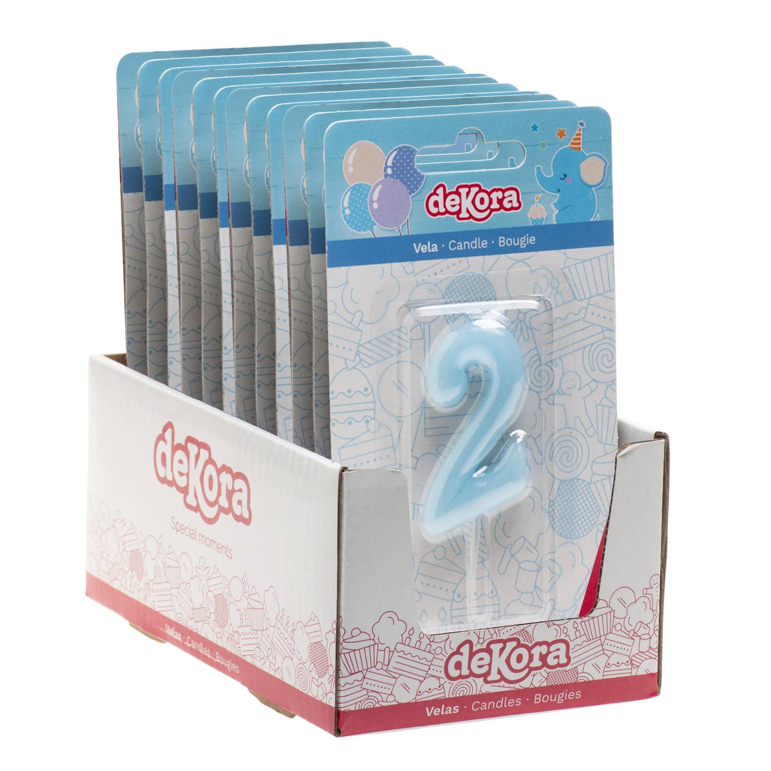 Azul Claro Vela de cumpleaños para decorar tartas, azul bebé de venta al por mayor en Faire8