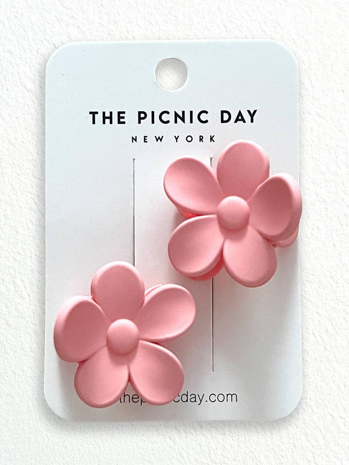 Flower Hair Clip Pink for wholesale by The Picnic Day