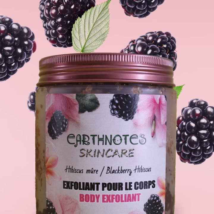 Blackberry Hibiscus Body Exfoliant for wholesale by Earthnotes Skincare